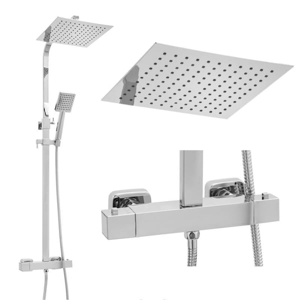 Brusepanel - med regnbruser 25cm - og termostatblander