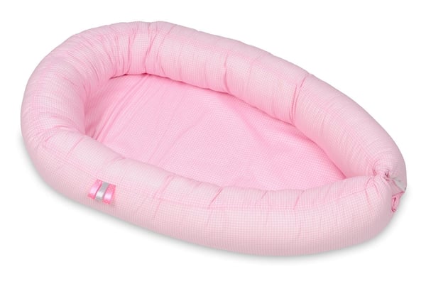 Babynest - babynest - 0-8 måneder - 100% bomuld - 82x54cm - lyserødternet