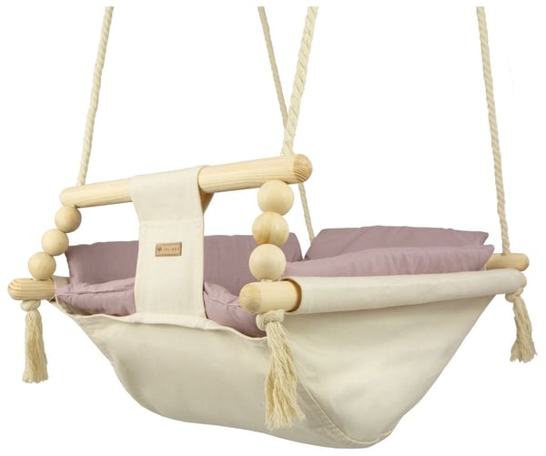 Vauvan keinu - max. 20 kg - kerma, vaaleanpunainen