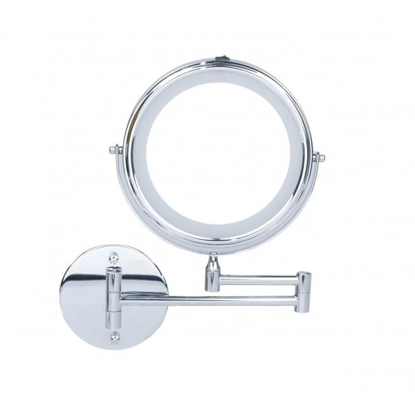 Makeupspejl - Barberspejl - med LED - 20 cm - krom