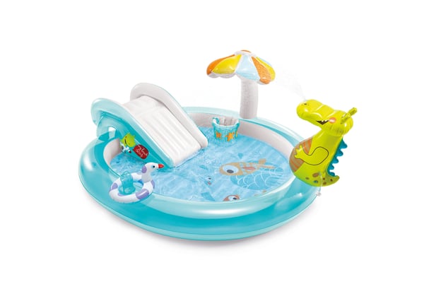 INTEX - swimmingpool med rutsjebane - legepool - krokodille