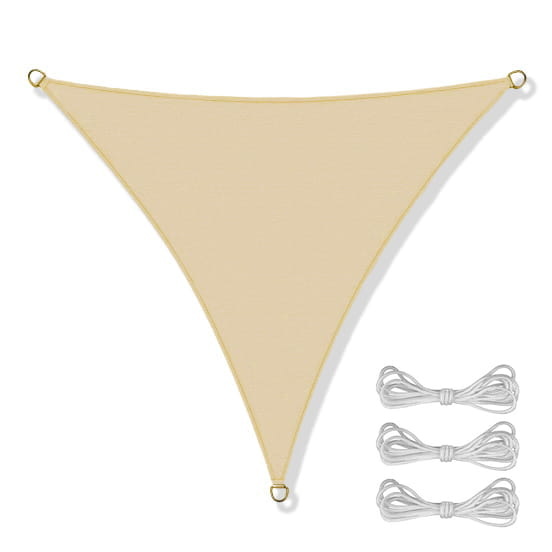 Aurinkopurje - vedenpitävä - kolmio - 3,6x3,6x3,6m - beige