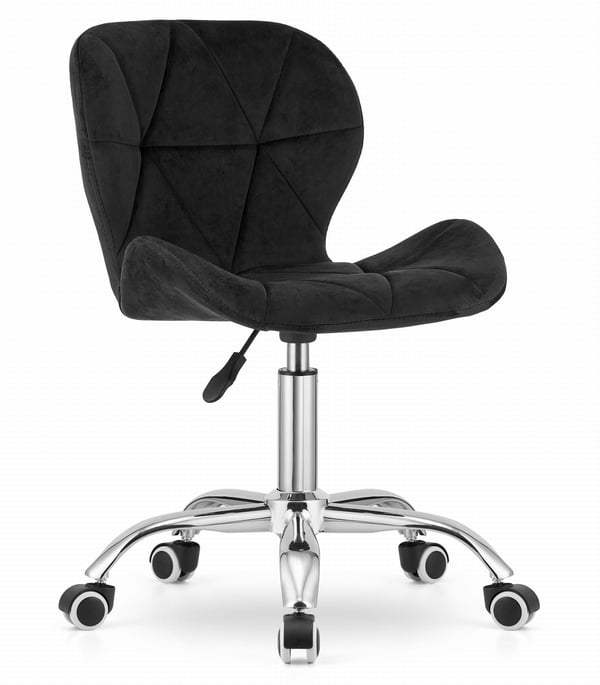 Kontorstol AVOLA - ergonomisk - fløjl - sort