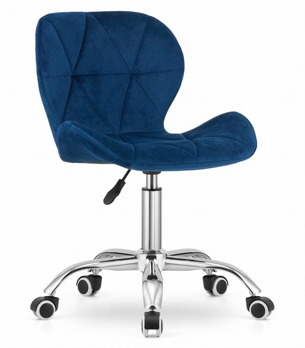 Kontorstol AVOLA - ergonomisk - velour - blå