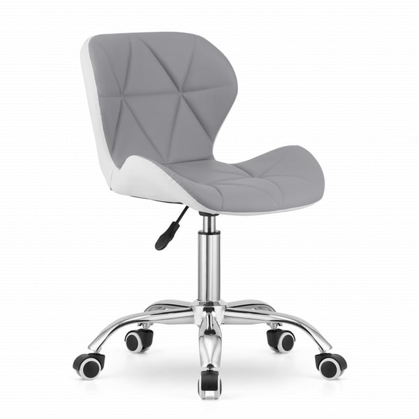 Kontorstol AVOLA - ergonomisk - ECO-læder - grå hvid