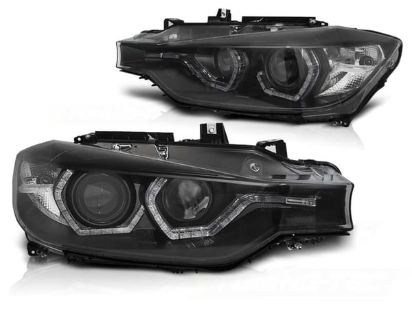 Ajovalot BMW F30/F31 LCI 15-18 ANGEL EYES LED DRL MUSTA