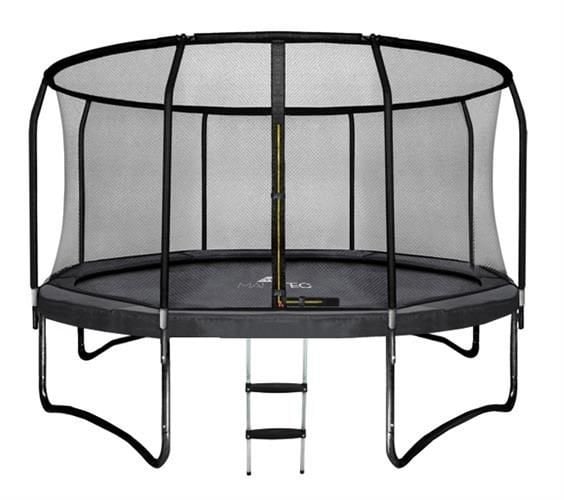 Trampolin - 366 cm - med sikkerhedsnet og stige - op til 150 kg - sort