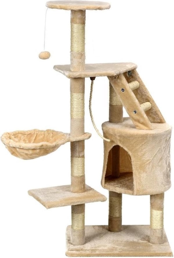 Katt-träd XXL 117 x 79 x 50 cm beige
