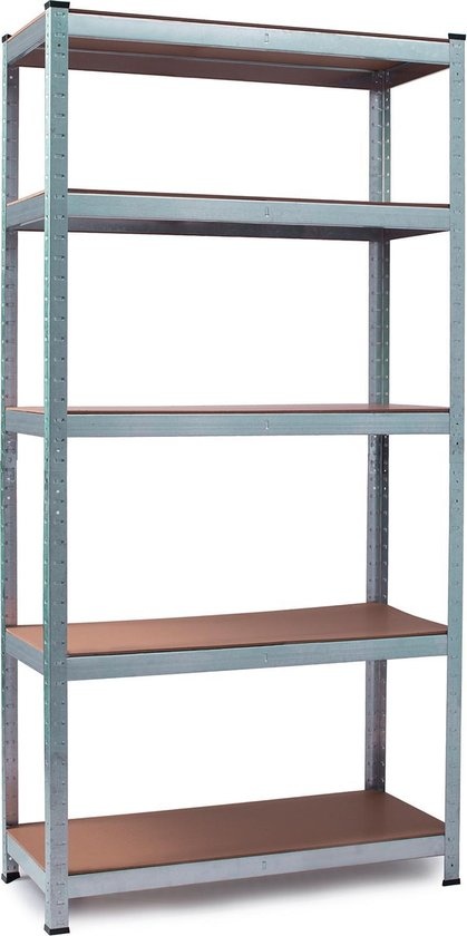 Varastohylly työpajahylly 180x90x40 cm - galvanoitu metalli - 5 hyllyä