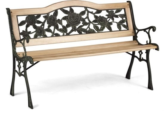 Parkbænk med ryglæn 123,5 x 74 x 48 cm