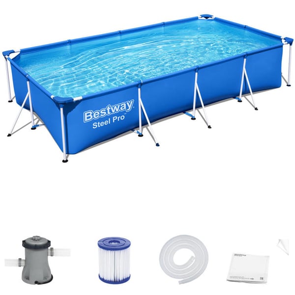 Bestway swimmingpool - fritstående pool - 400x211x81cm - blå