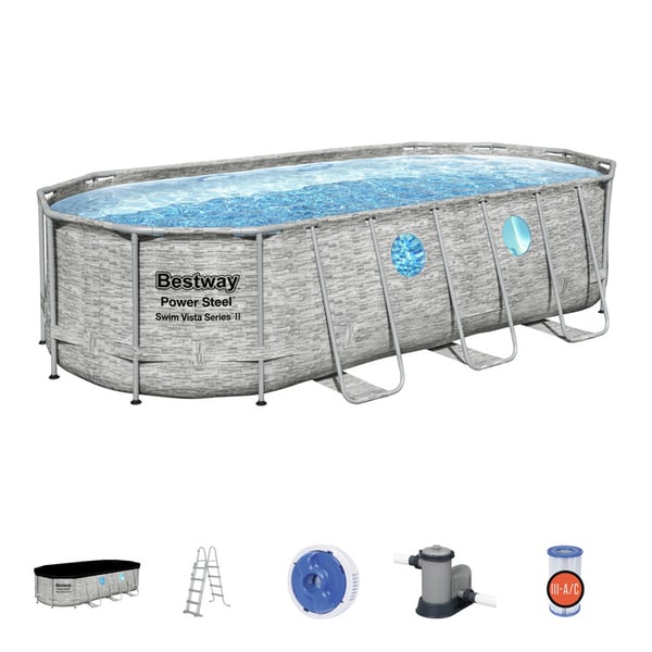 Bestway pool - med pump och stege - 549x274x122 cm
