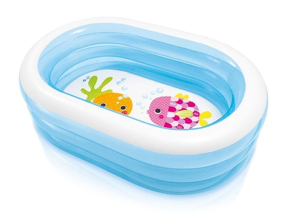 Intex oppustelig pool - 163x107x46cm - blå