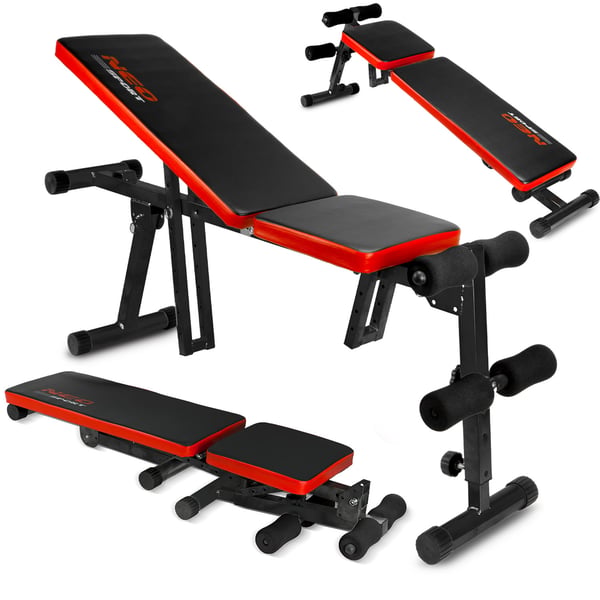 Justerbar vægtbænk - Fitnessbænk - 136x34x51cm - Sort