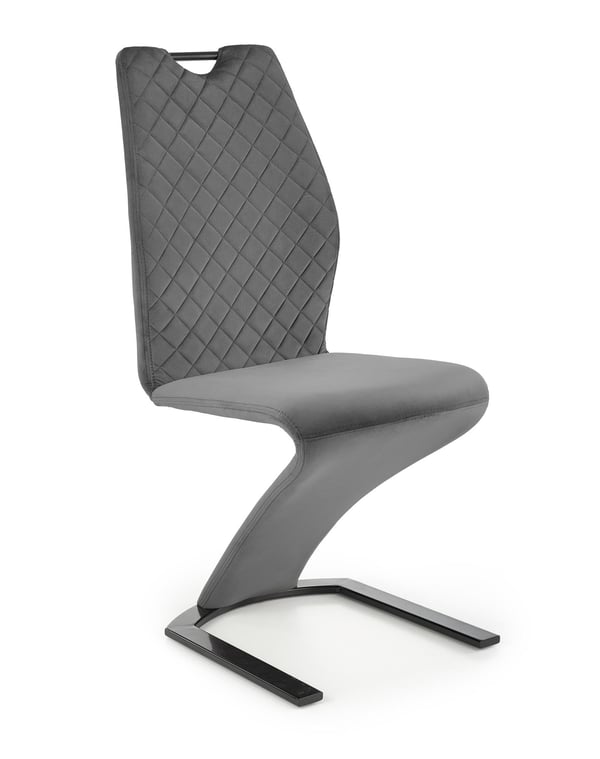 Spisebordsstol - fløjlsstof - 46x102x61 cm - grå