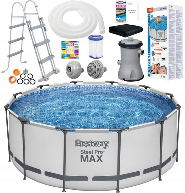 Bestway - fritstående pool - 366x122 cm - komplet med tilbehør