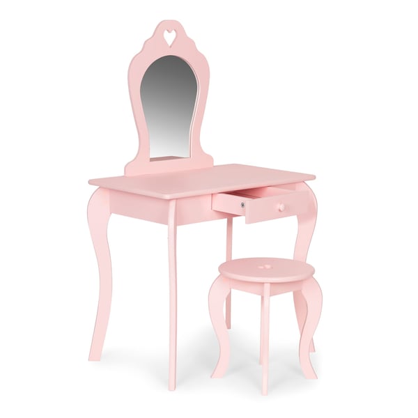 Barnsminkbord - 110x65 cm - trä - rosa