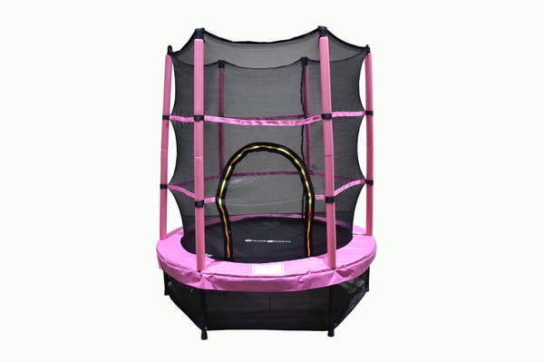 Trampolin - 140 cm - med sikkerhedsnet - pink