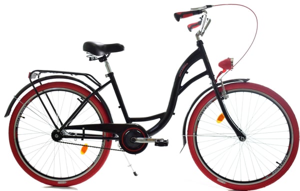 Pigecykel 26 tommer robust model rød med sort fra Dallas Bike