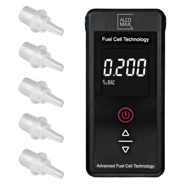 Alkoholpromillemåler PLATINUM - 5 mundstykker - 0-2‰ - LCD-display