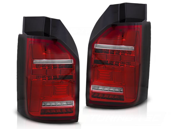 Takavalot VW T6.1 vuodesta 2020 - LED OEM - punavalkoinen