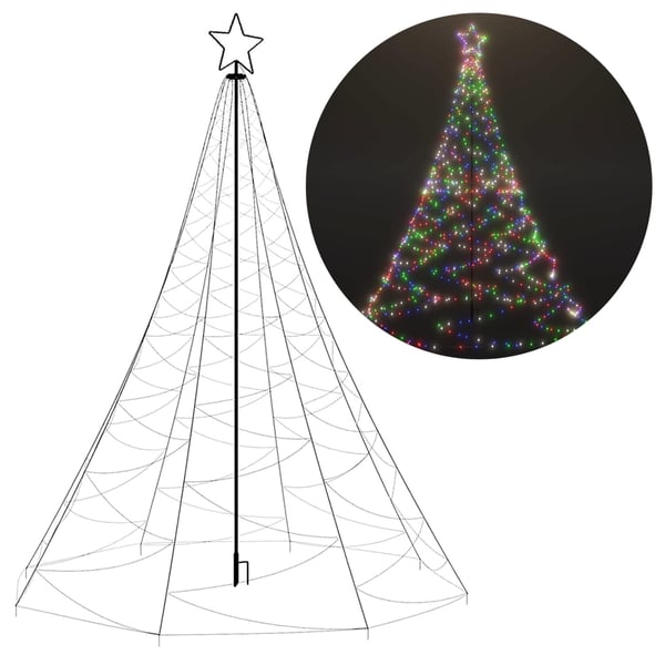 Flagstang juletræ - 300cm - LED - IP44 - 8 lystilstande