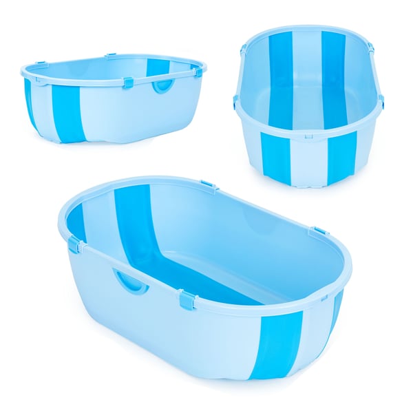 Sammenklappeligt Babybadekar - 79x45x23.5cm - med Afløbsprop - Blå