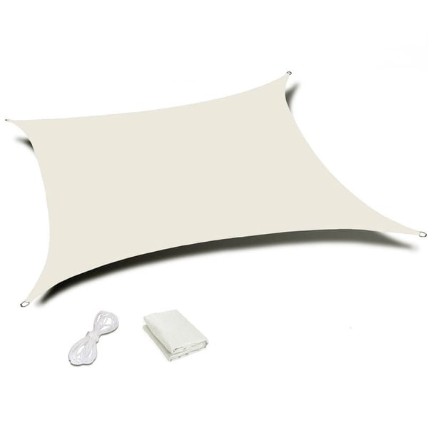 Vandtæt solsejl - beige - 4x4 m - UV-resistent