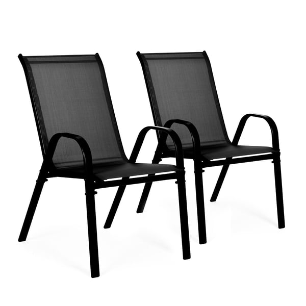 Trädgårdsstolar - svarta - 90,5 x 72 x 55 cm - väderbeständiga