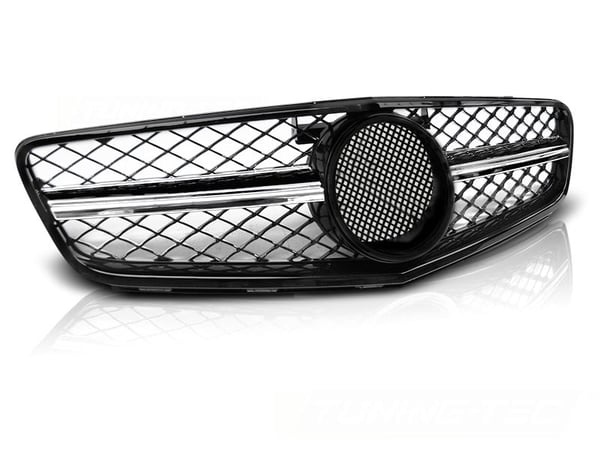 Grill MERCEDES W204 07-14 C63 STYLE BLANK SORT- KROM
