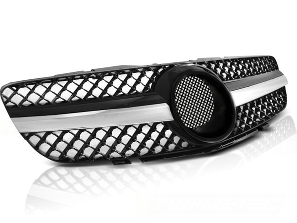 Grill MERCEDES SL R230 01-06 CL63 STYLE SORT KROM