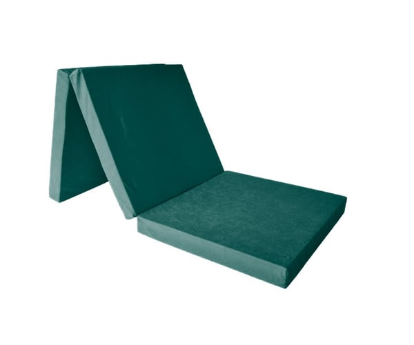 Gästmadrass extra tjock - grön - campingmadrass - resemadrass - vikbar madrass - 195 x 80 x 15