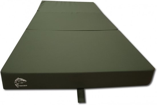 Gæstemadras - campingmadras - feltmadras - foldbar - 80 x 200 x 10 - mørkegrøn
