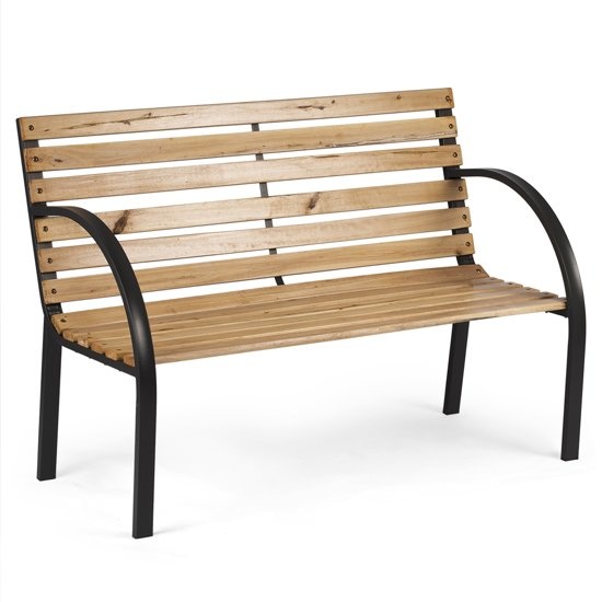 Puistonpenkki selkänojalla 117,5 x 83 x 57 cm klassinen - jauhemaalattu