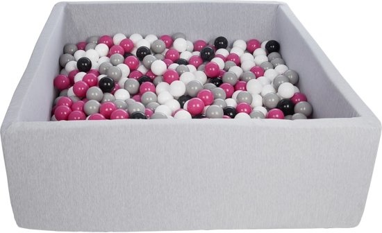 Bollhav - robust bollhav - 120x120 cm - 600 bollar Ø 7 cm - vit, rosa, grå, svart.