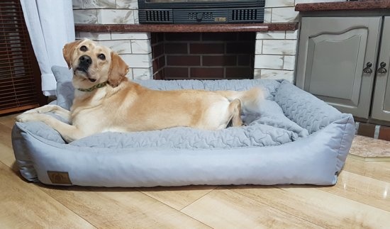 XXL Hundeseng af kunstlæder - hundepude hundesofa katteseng hundekurv - vandtæt - 120x90