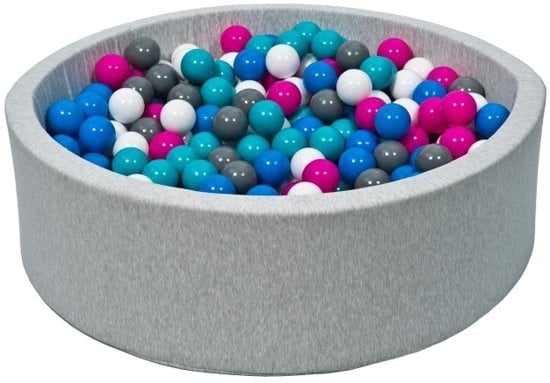 Pallomeri 300 pallolla - Pestävä päällinen - 90 x 30 cm - Vaaleanpunainen harmaa