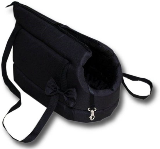 Hundetransporttaske - små hunde - hundetransporttaske - sort - 36x19x23 cm - stilfuld - skuldertaske