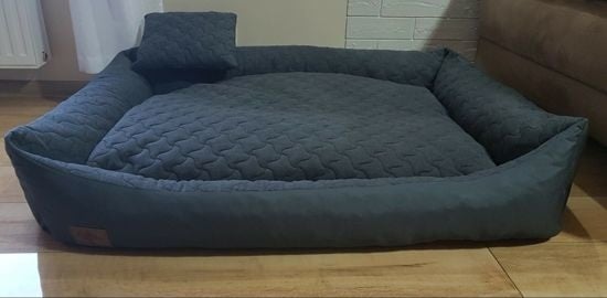 Hundeseng antracit 120x90 cm - vaskbar hundepude - vandtæt hundeseng