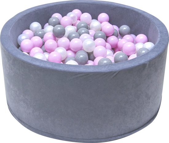 Pallomeri - tukeva pallomeri - 90 x 40 cm - 200 palloa Ø 7 cm - pinkki, valkoinen, harmaa