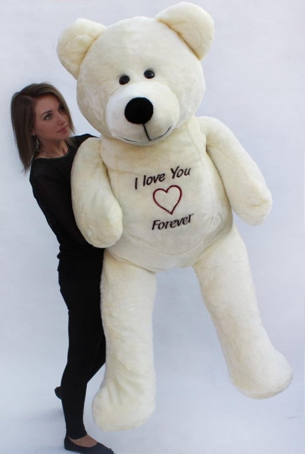 Bamse XXL - 180 cm - Elsker dig for evigt hvid Bamse XXL - 180 cm - Elsker dig for evigt hvid