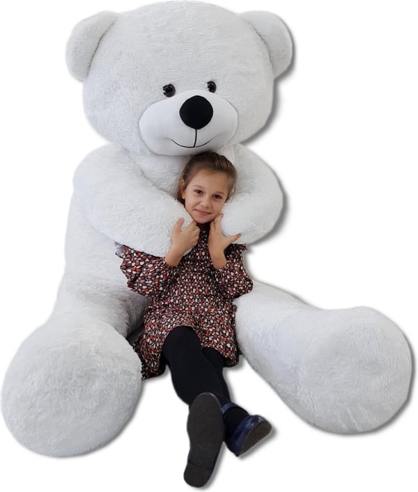 Jättestor Nallebjörn 2.2 meter Vit 220 cm XXL