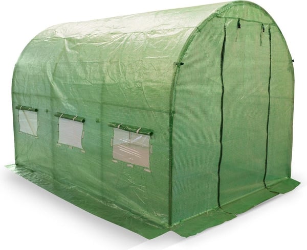 Grønt have drivhus lavet af PE-folie og metal 200x300 cm hobby drivhus 6m2 overfladeareal