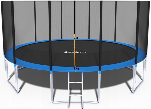 465cm Blå Professionel Trampolin med Sikkerhedsnet, GS-certificeret, 180KG Kapacitet