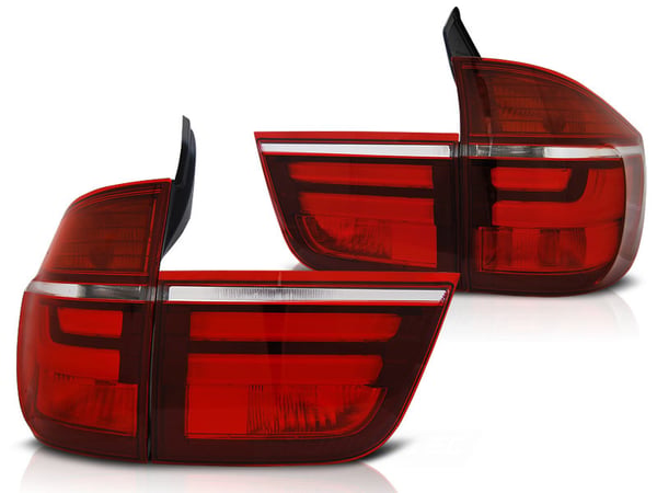 Takavalot BMW X5 E70 03 07-05 10 PUNAINEN KIRKAS LED