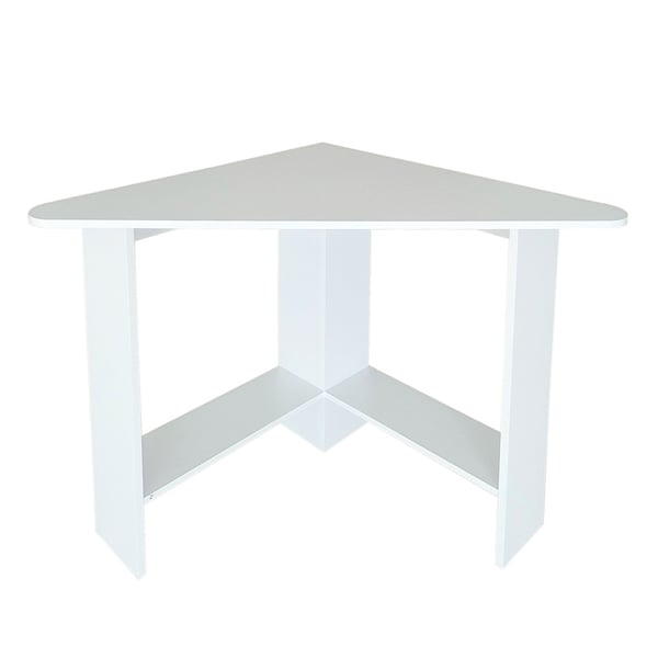 Hjørneskrivebord - træskrivebord - 102x72x74 cm - hvid