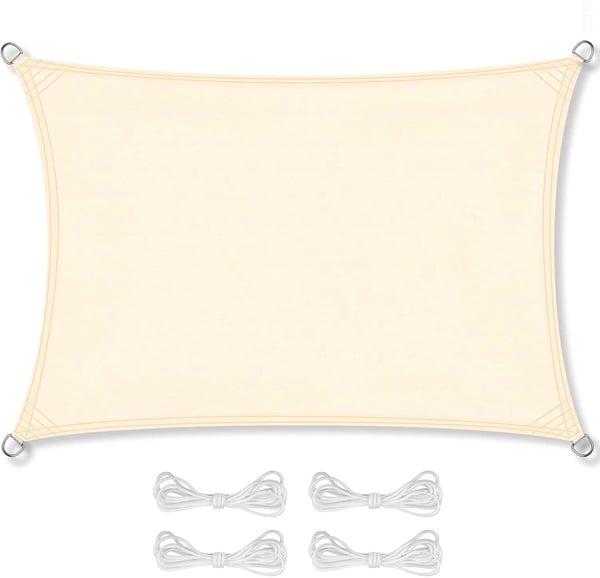 Aurinkopurje - suorakulmio - 3 x 5 m - beige - aurinkovarjopurje