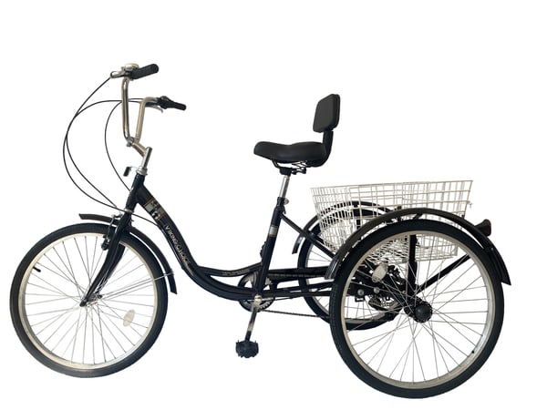 Trehjulet cykel - sort - 7 gear