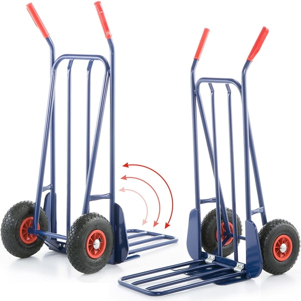 Sammenklappelig sækkevogn - trolley - op til 280 kg - stål - blå