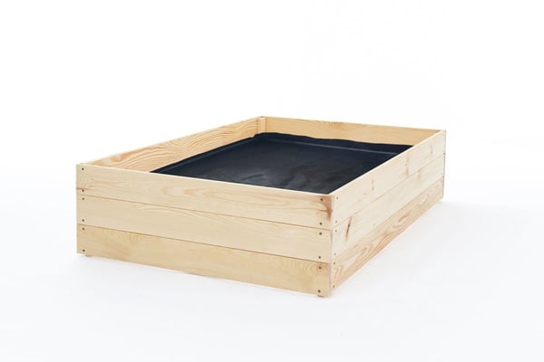 Kasvimaalaatikko - istutuslaatikko - 120x100x27 cm - puuta - maapeitteellä